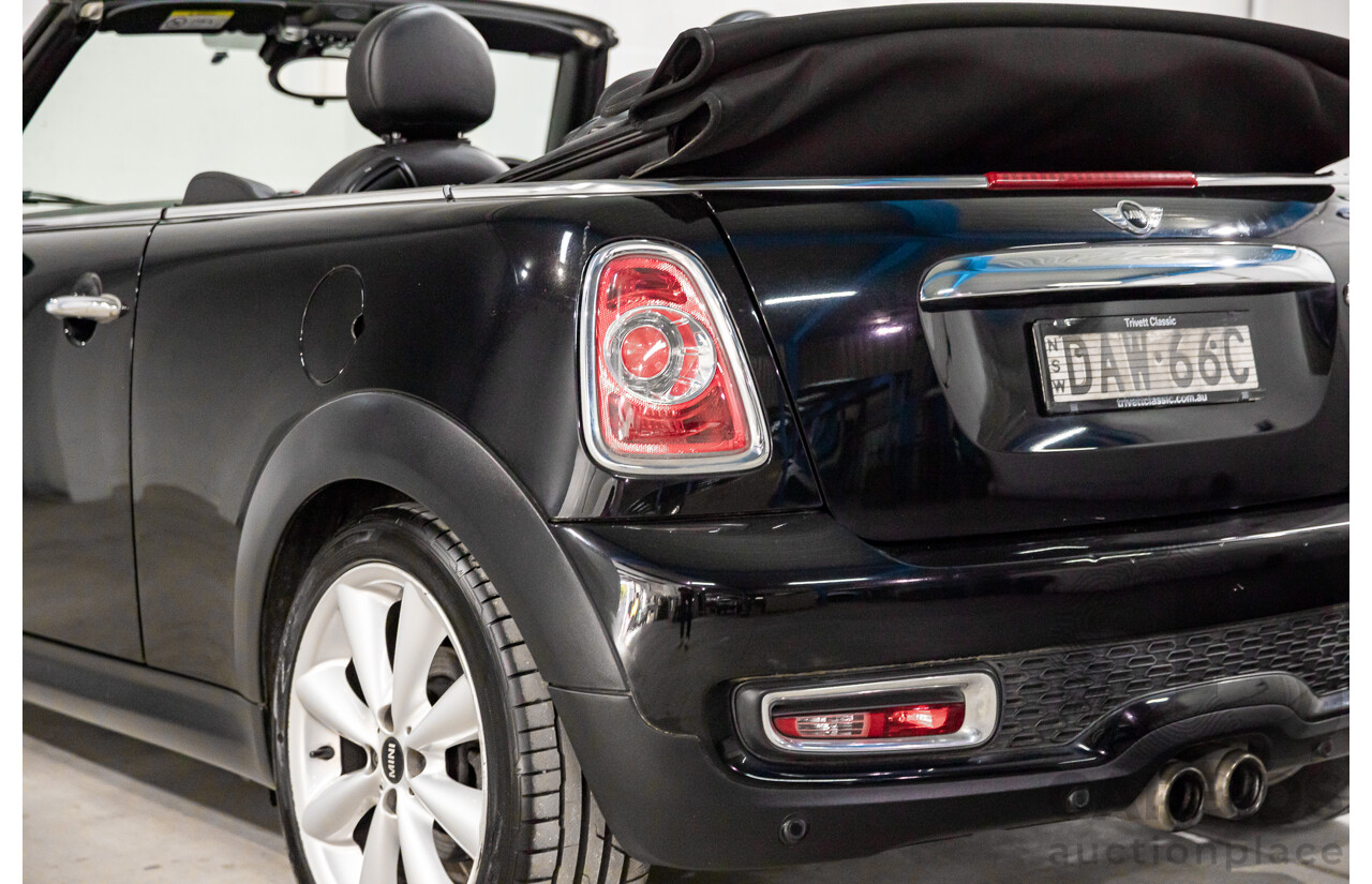 7/2015 Mini Cooper S Cabrio R57 MY14 2d Convertible Midnight Black Metallic Turbo 1.6L