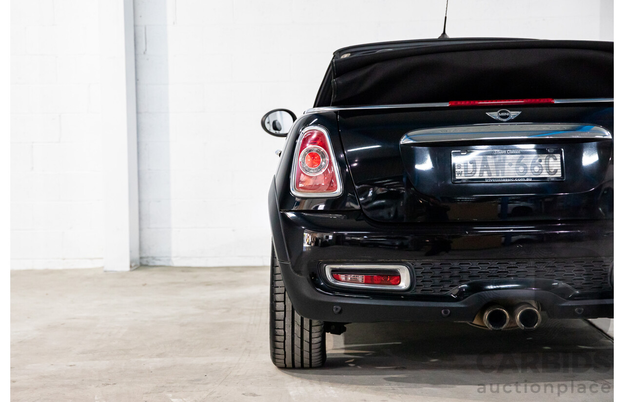 7/2015 Mini Cooper S Cabrio R57 MY14 2d Convertible Midnight Black Metallic Turbo 1.6L