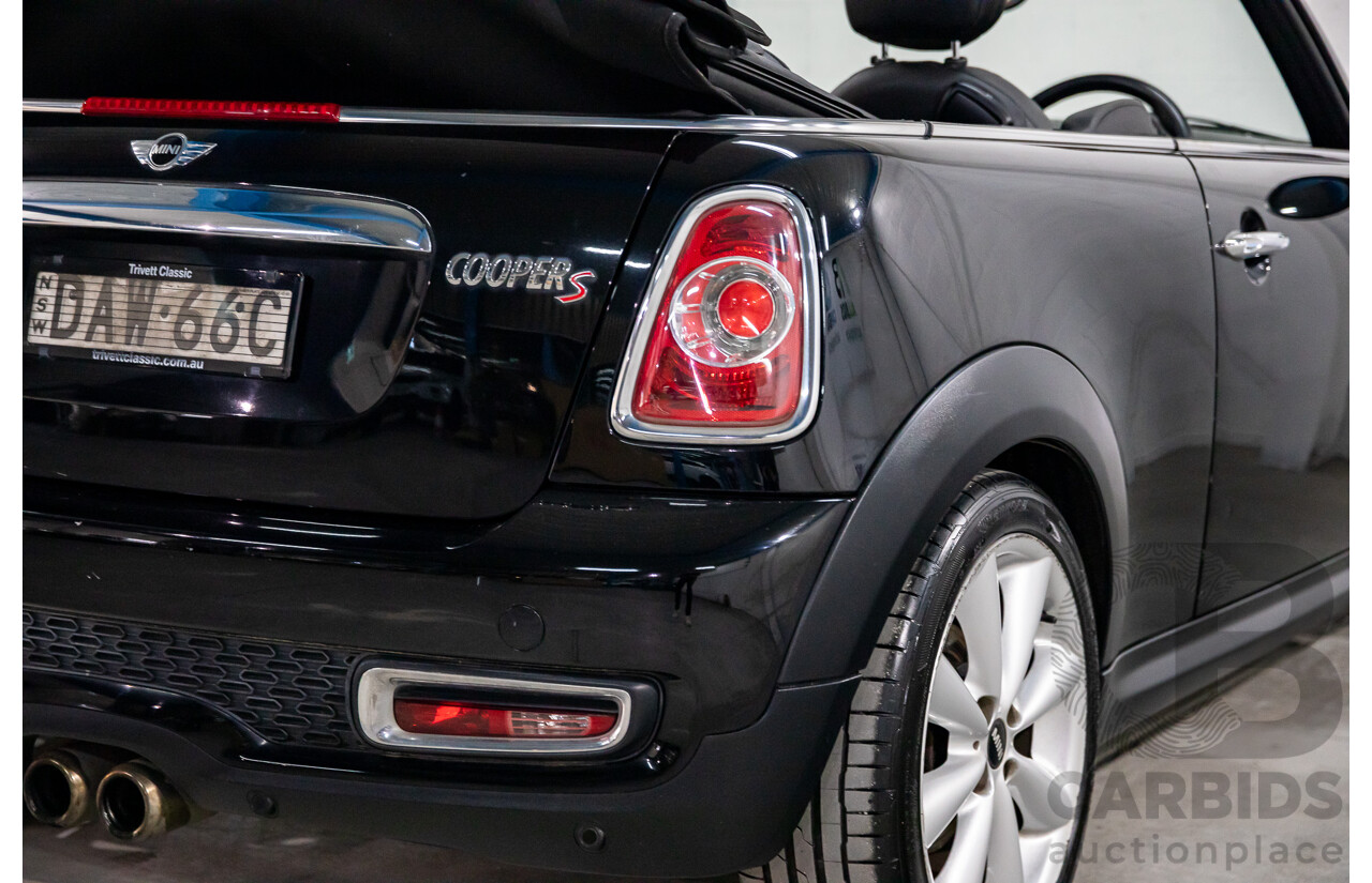 7/2015 Mini Cooper S Cabrio R57 MY14 2d Convertible Midnight Black Metallic Turbo 1.6L