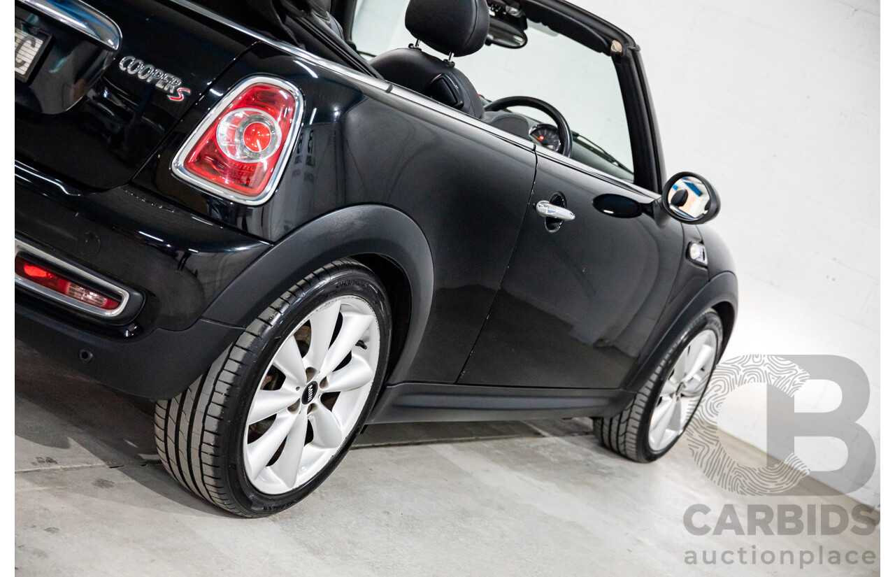 7/2015 Mini Cooper S Cabrio R57 MY14 2d Convertible Midnight Black Metallic Turbo 1.6L