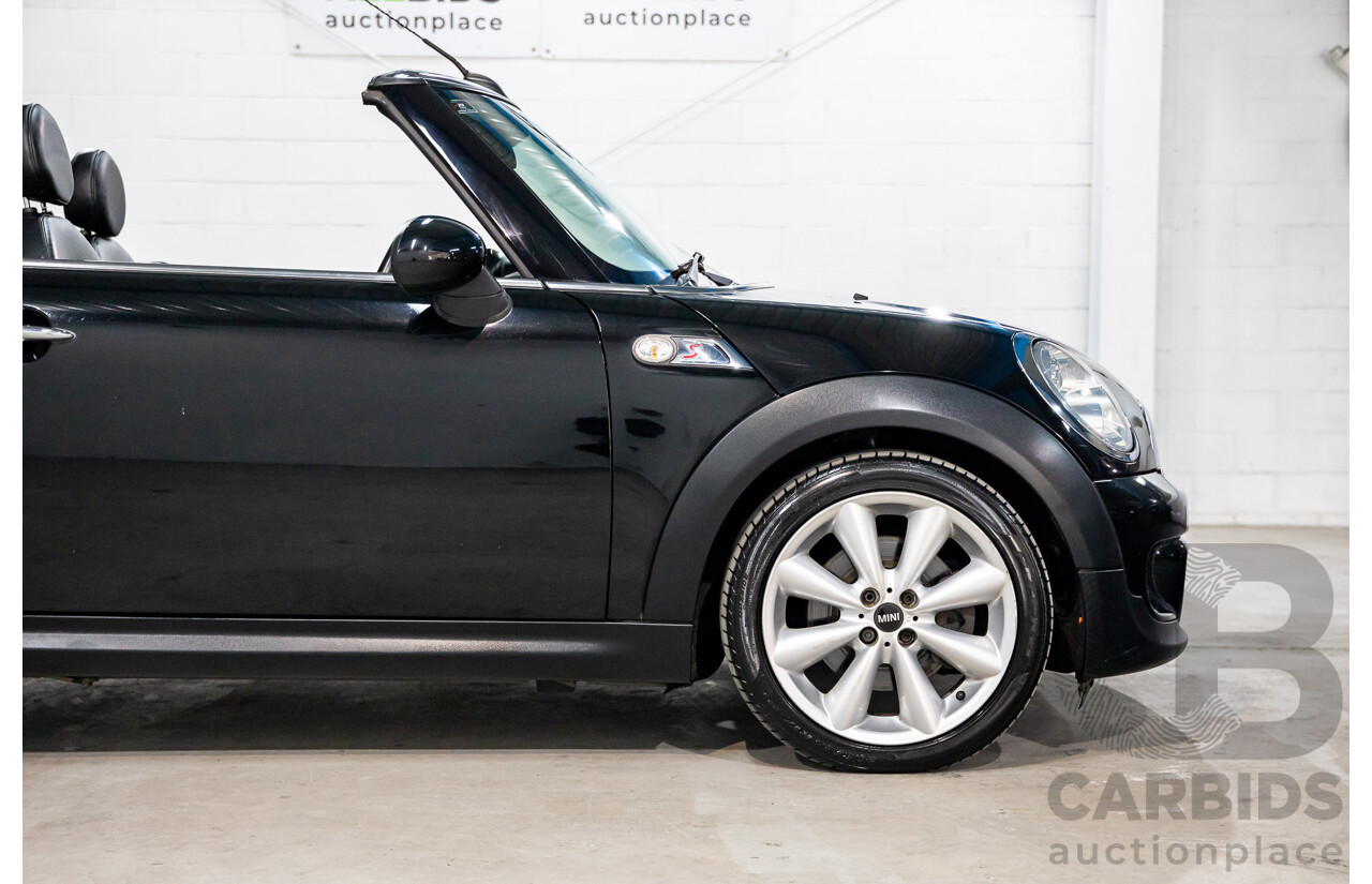 7/2015 Mini Cooper S Cabrio R57 MY14 2d Convertible Midnight Black Metallic Turbo 1.6L