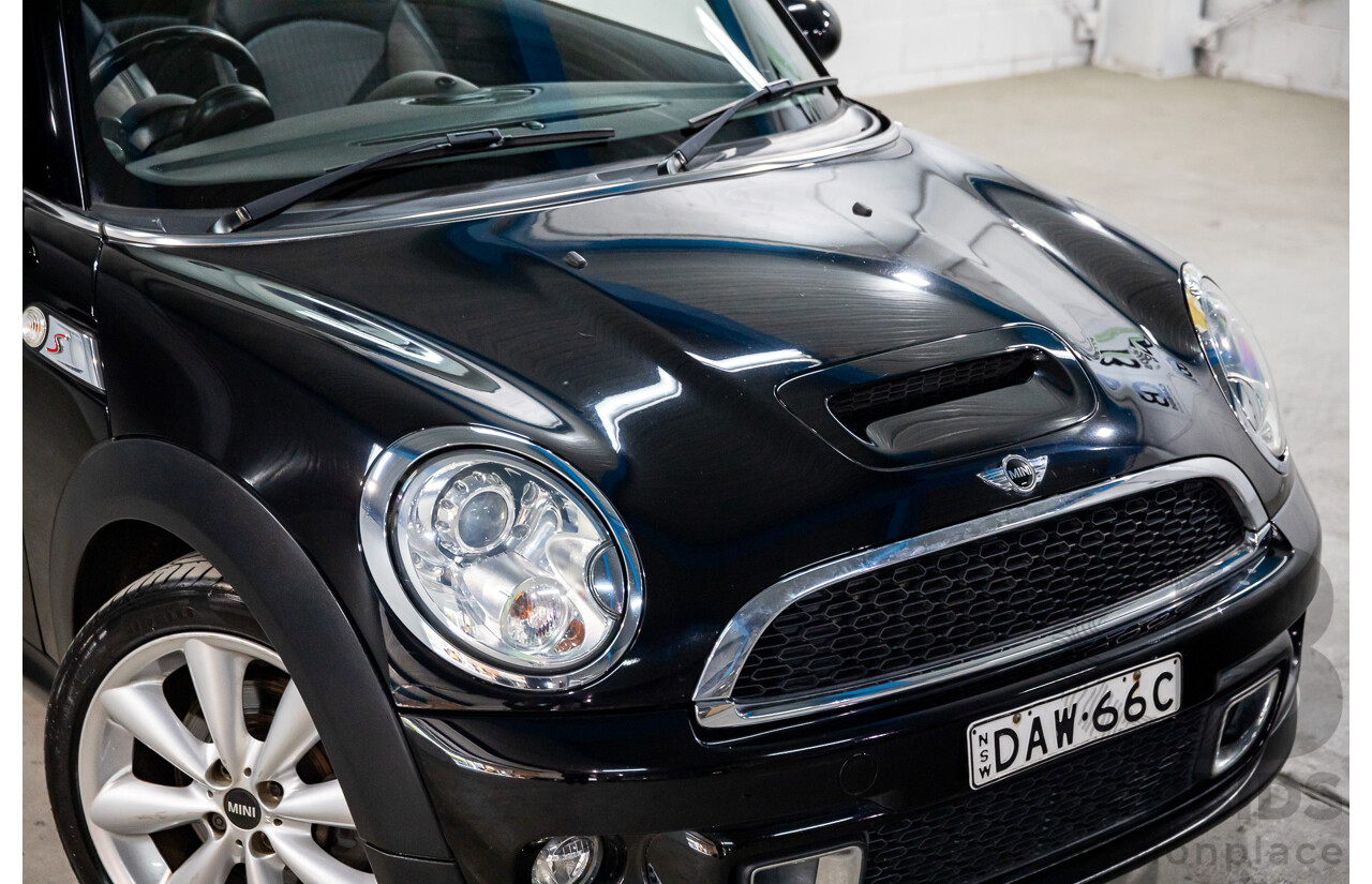 7/2015 Mini Cooper S Cabrio R57 MY14 2d Convertible Midnight Black Metallic Turbo 1.6L