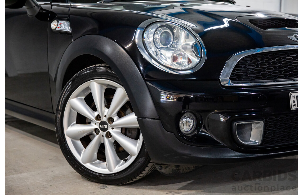 7/2015 Mini Cooper S Cabrio R57 MY14 2d Convertible Midnight Black Metallic Turbo 1.6L