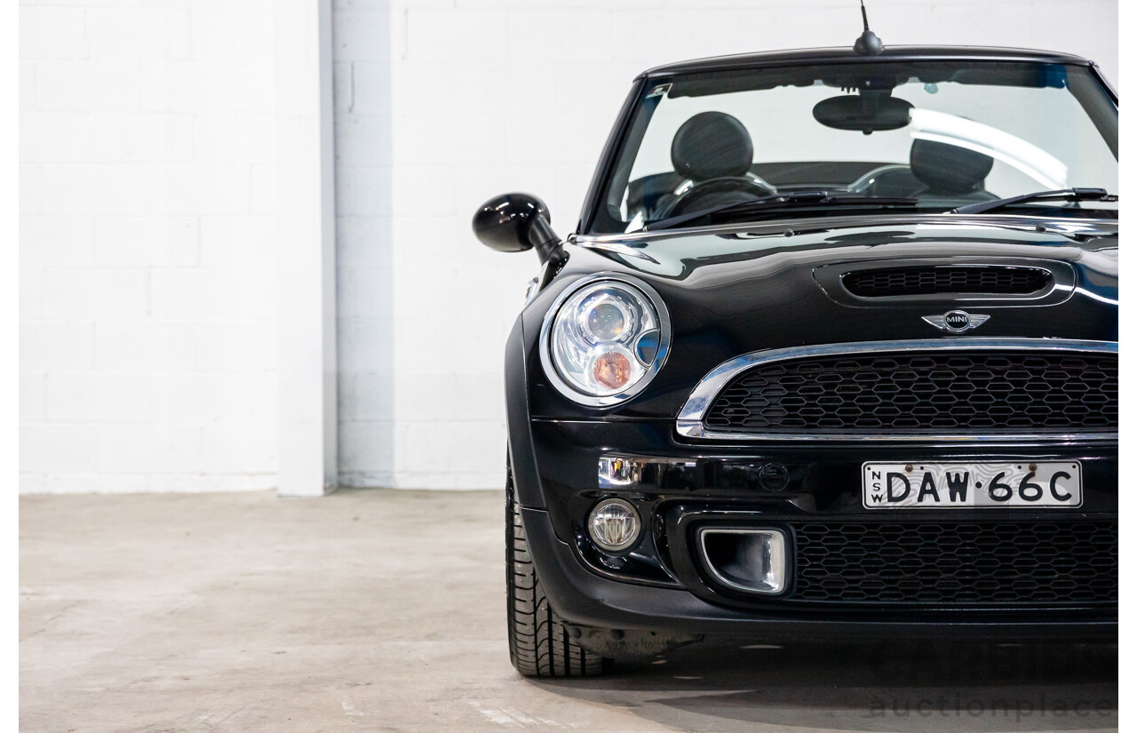 7/2015 Mini Cooper S Cabrio R57 MY14 2d Convertible Midnight Black Metallic Turbo 1.6L