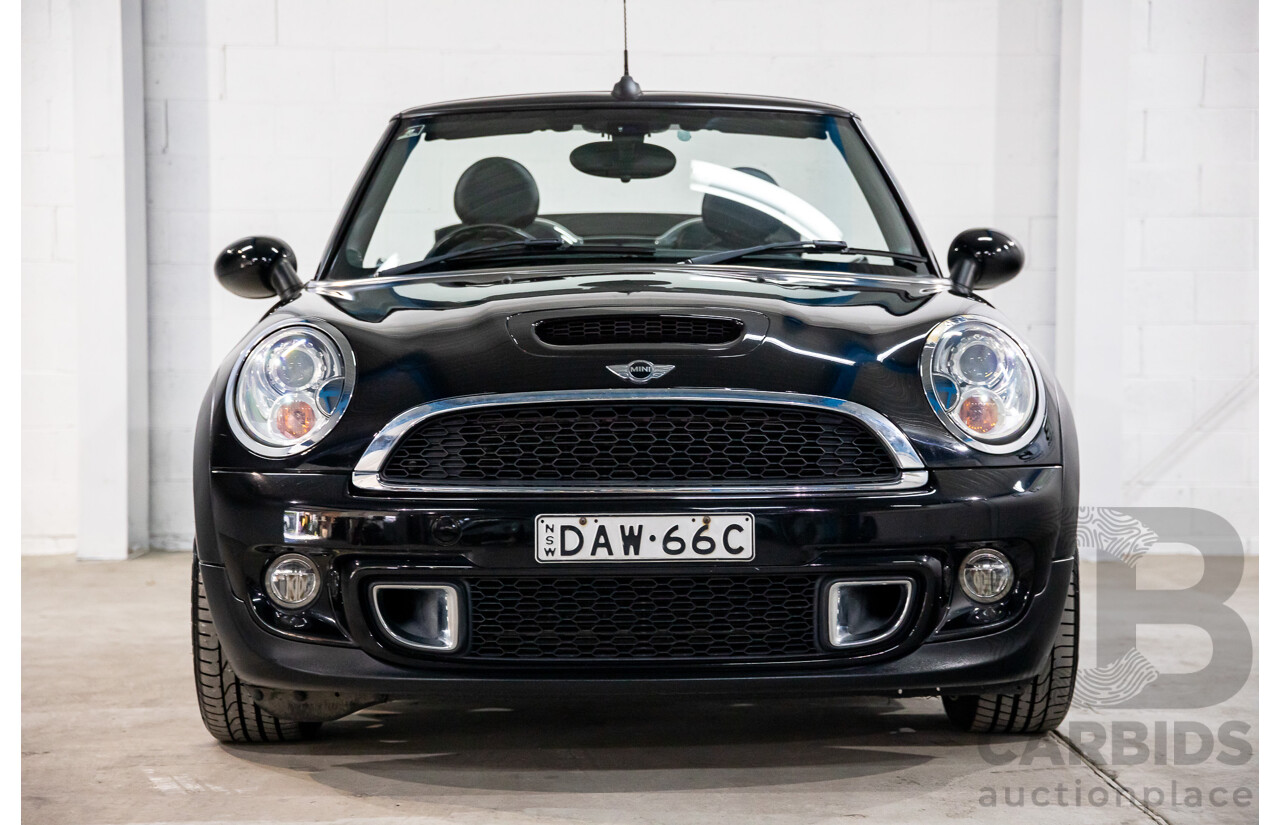 7/2015 Mini Cooper S Cabrio R57 MY14 2d Convertible Midnight Black Metallic Turbo 1.6L
