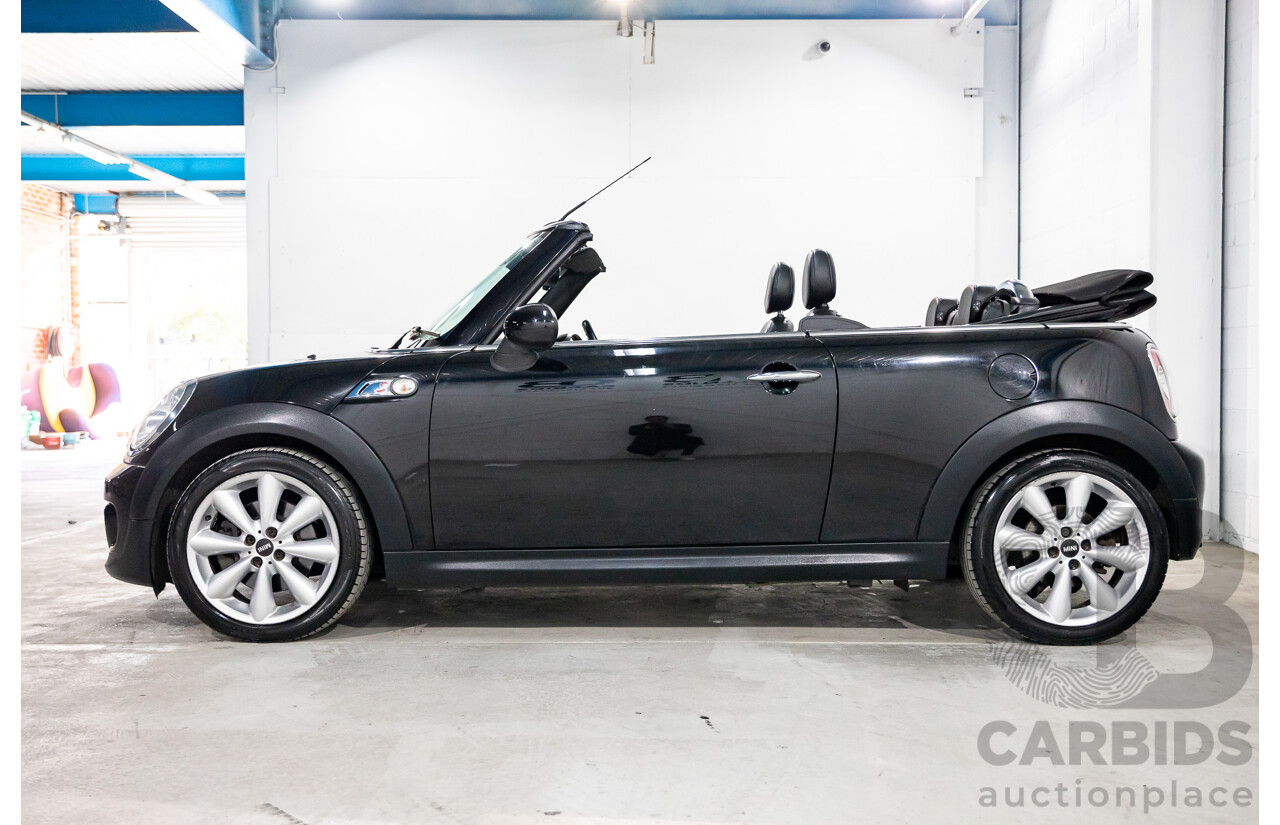 7/2015 Mini Cooper S Cabrio R57 MY14 2d Convertible Midnight Black Metallic Turbo 1.6L