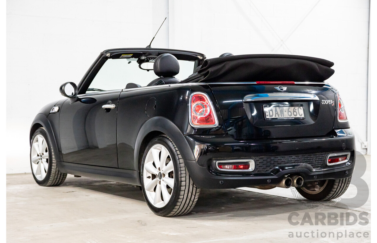 7/2015 Mini Cooper S Cabrio R57 MY14 2d Convertible Midnight Black Metallic Turbo 1.6L