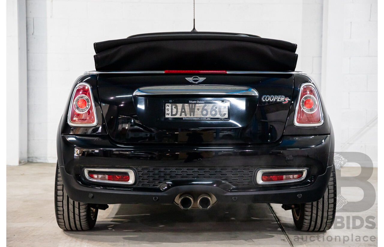 7/2015 Mini Cooper S Cabrio R57 MY14 2d Convertible Midnight Black Metallic Turbo 1.6L