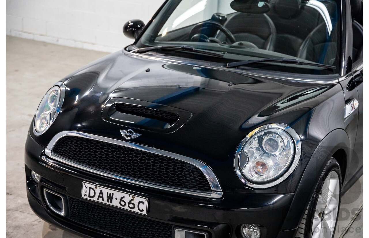 7/2015 Mini Cooper S Cabrio R57 MY14 2d Convertible Midnight Black Metallic Turbo 1.6L