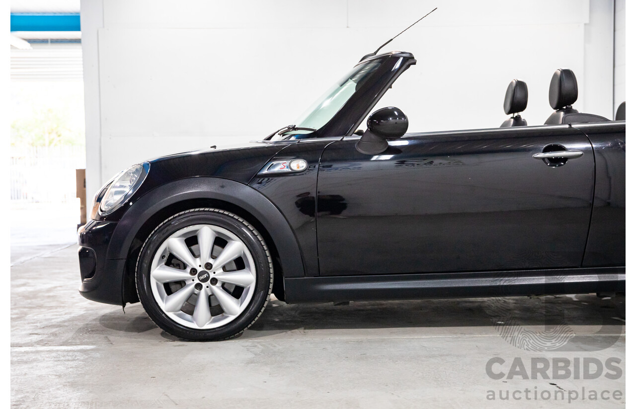 7/2015 Mini Cooper S Cabrio R57 MY14 2d Convertible Midnight Black Metallic Turbo 1.6L
