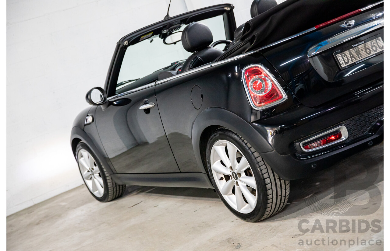 7/2015 Mini Cooper S Cabrio R57 MY14 2d Convertible Midnight Black Metallic Turbo 1.6L