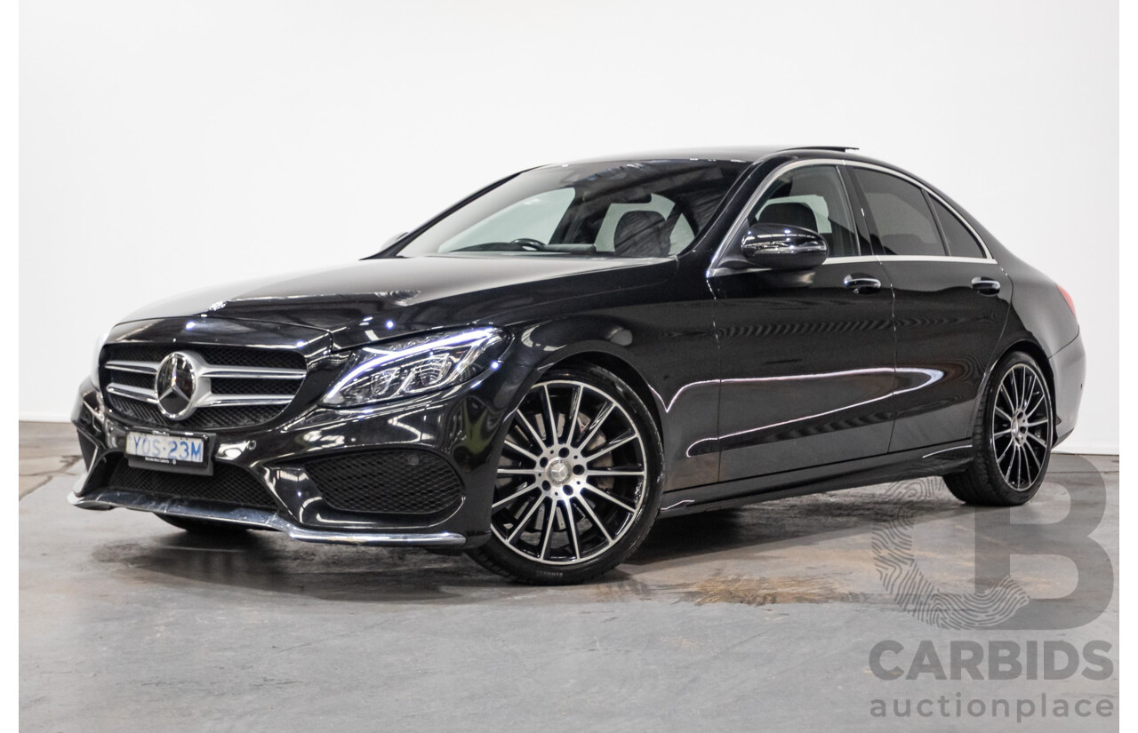 8/2015 Mercedes Benz C250 AMG Line W205 MY16 4d Sedan Obsidian Black Turbo 2.0L