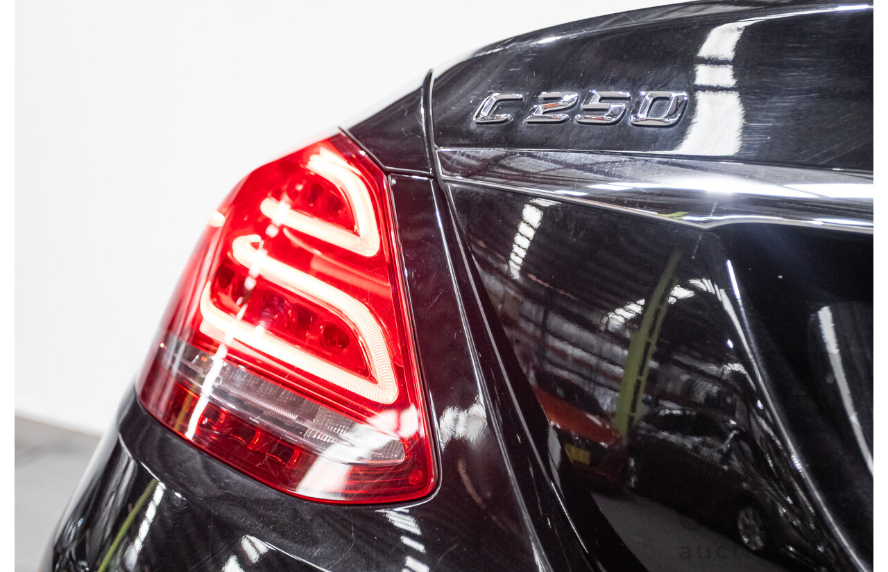 8/2015 Mercedes Benz C250 AMG Line W205 MY16 4d Sedan Obsidian Black Turbo 2.0L