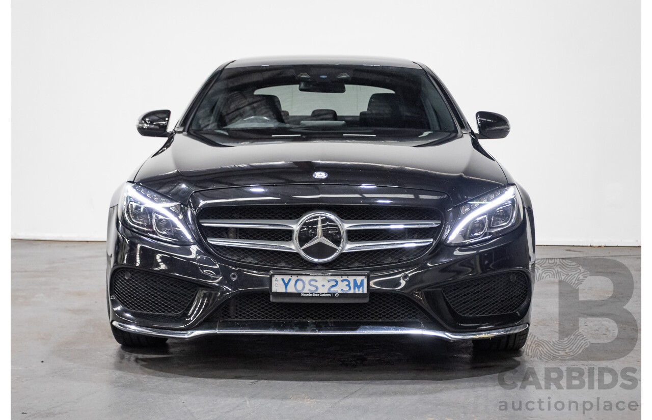 8/2015 Mercedes Benz C250 AMG Line W205 MY16 4d Sedan Obsidian Black Turbo 2.0L