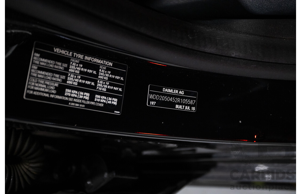 8/2015 Mercedes Benz C250 AMG Line W205 MY16 4d Sedan Obsidian Black Turbo 2.0L