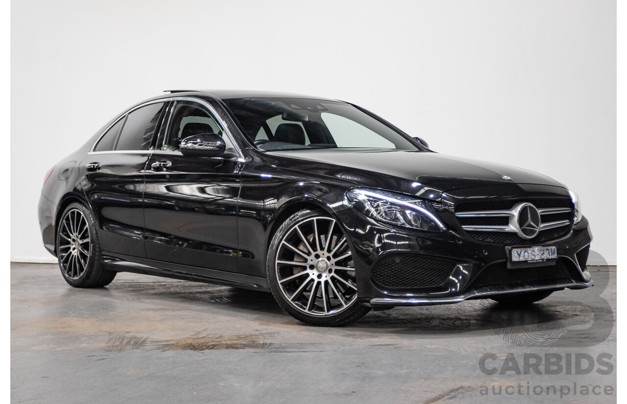 8/2015 Mercedes Benz C250 AMG Line W205 MY16 4d Sedan Obsidian Black Turbo 2.0L