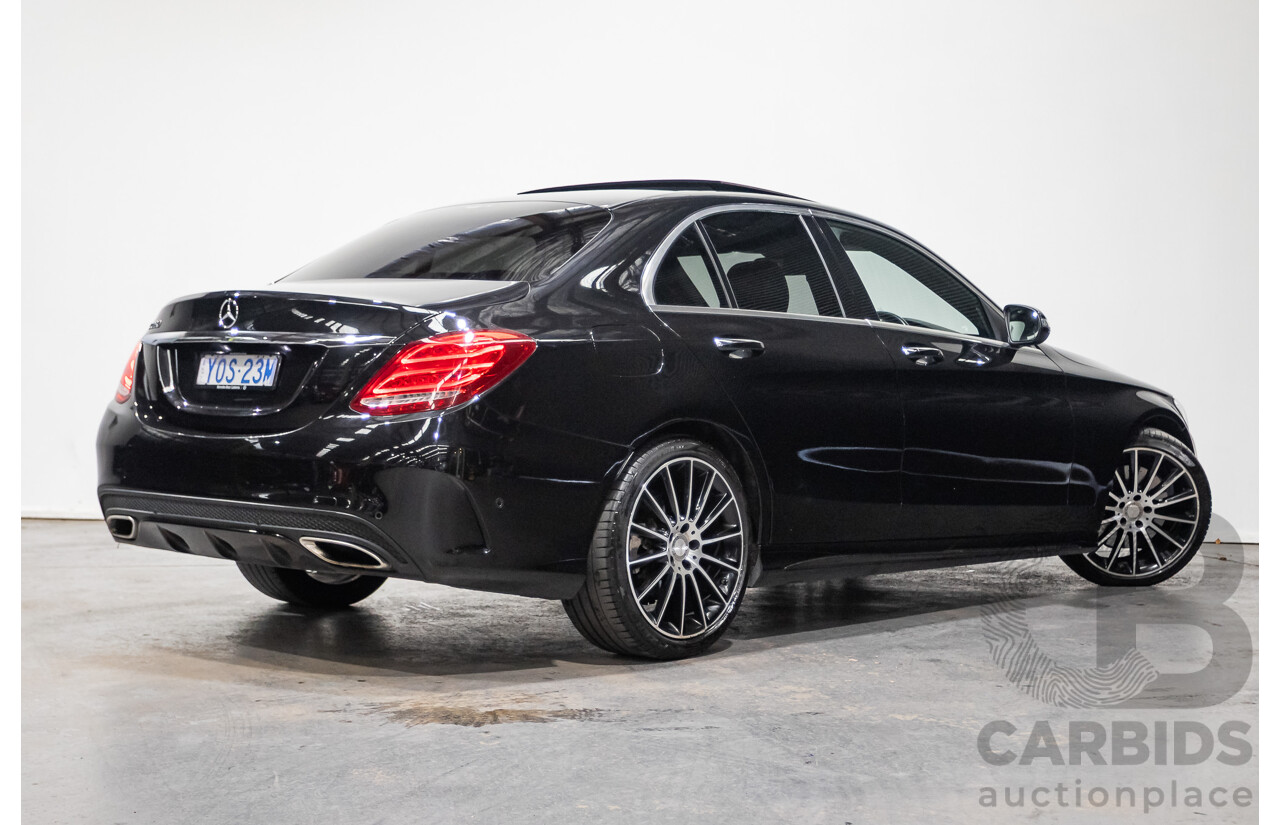 8/2015 Mercedes Benz C250 AMG Line W205 MY16 4d Sedan Obsidian Black Turbo 2.0L