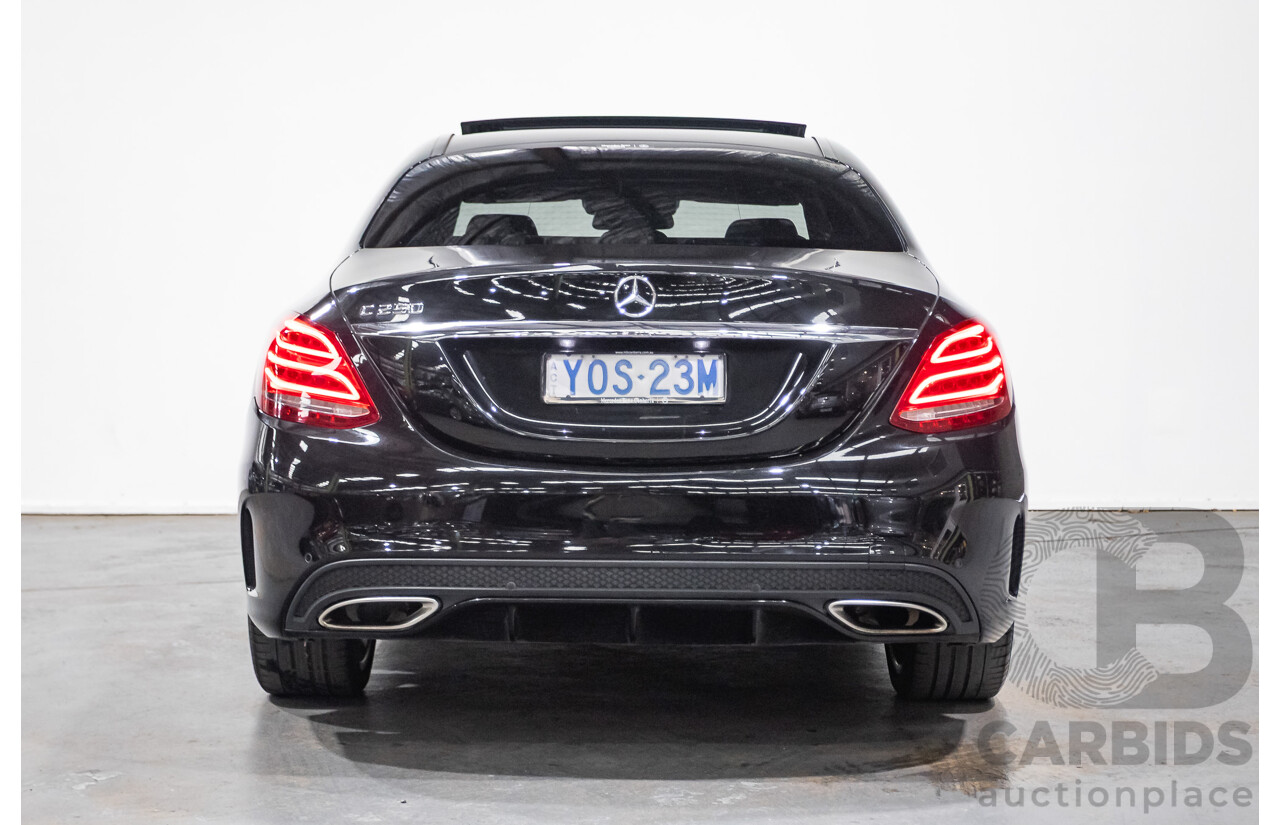 8/2015 Mercedes Benz C250 AMG Line W205 MY16 4d Sedan Obsidian Black Turbo 2.0L
