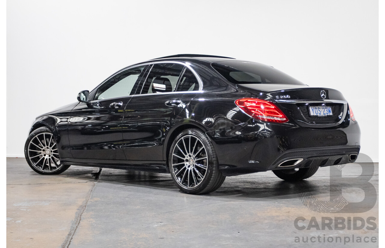 8/2015 Mercedes Benz C250 AMG Line W205 MY16 4d Sedan Obsidian Black Turbo 2.0L