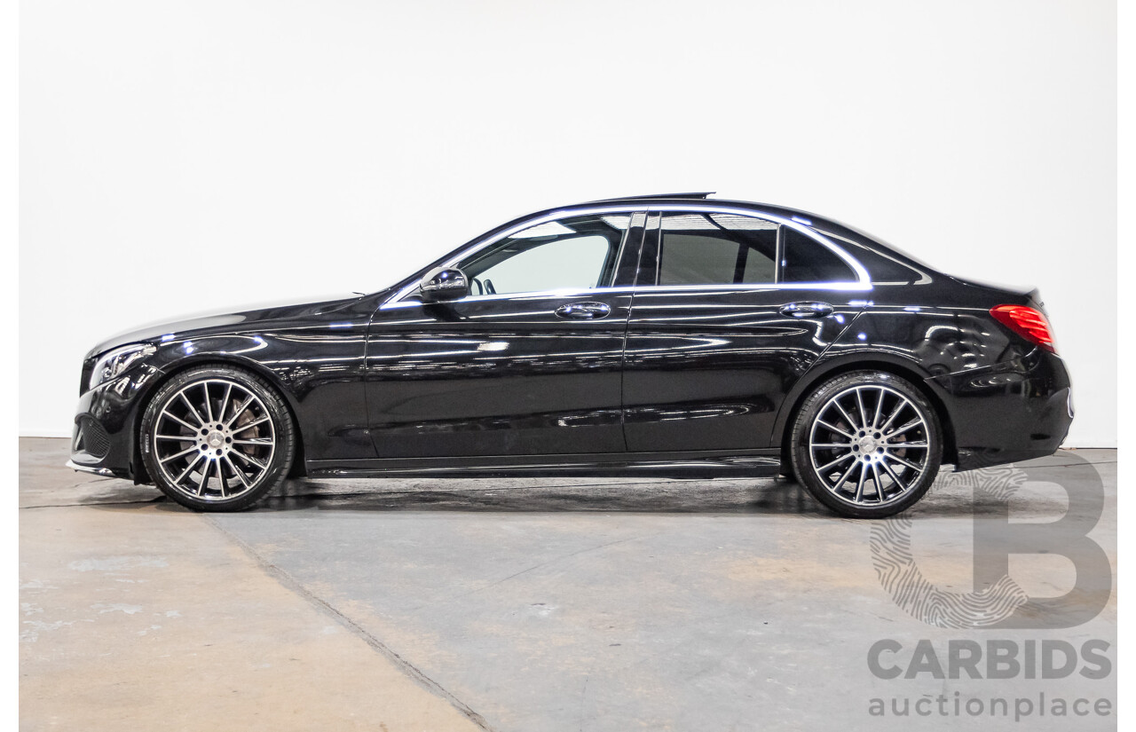 8/2015 Mercedes Benz C250 AMG Line W205 MY16 4d Sedan Obsidian Black Turbo 2.0L