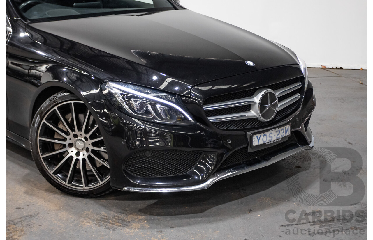 8/2015 Mercedes Benz C250 AMG Line W205 MY16 4d Sedan Obsidian Black Turbo 2.0L