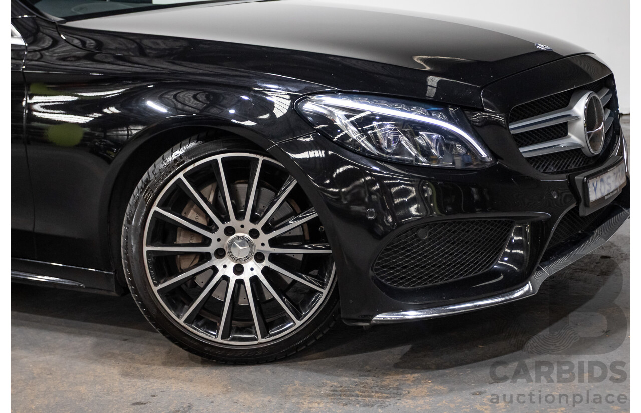 8/2015 Mercedes Benz C250 AMG Line W205 MY16 4d Sedan Obsidian Black Turbo 2.0L