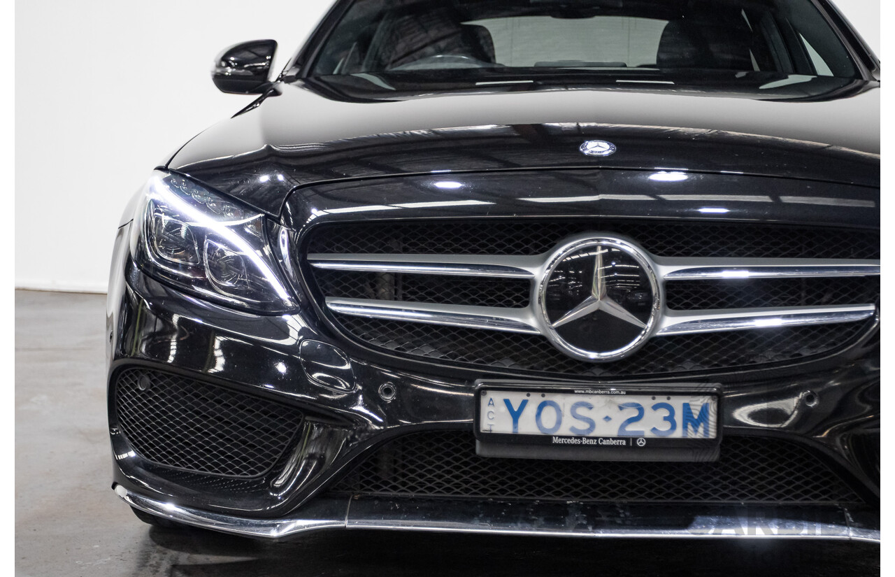 8/2015 Mercedes Benz C250 AMG Line W205 MY16 4d Sedan Obsidian Black Turbo 2.0L