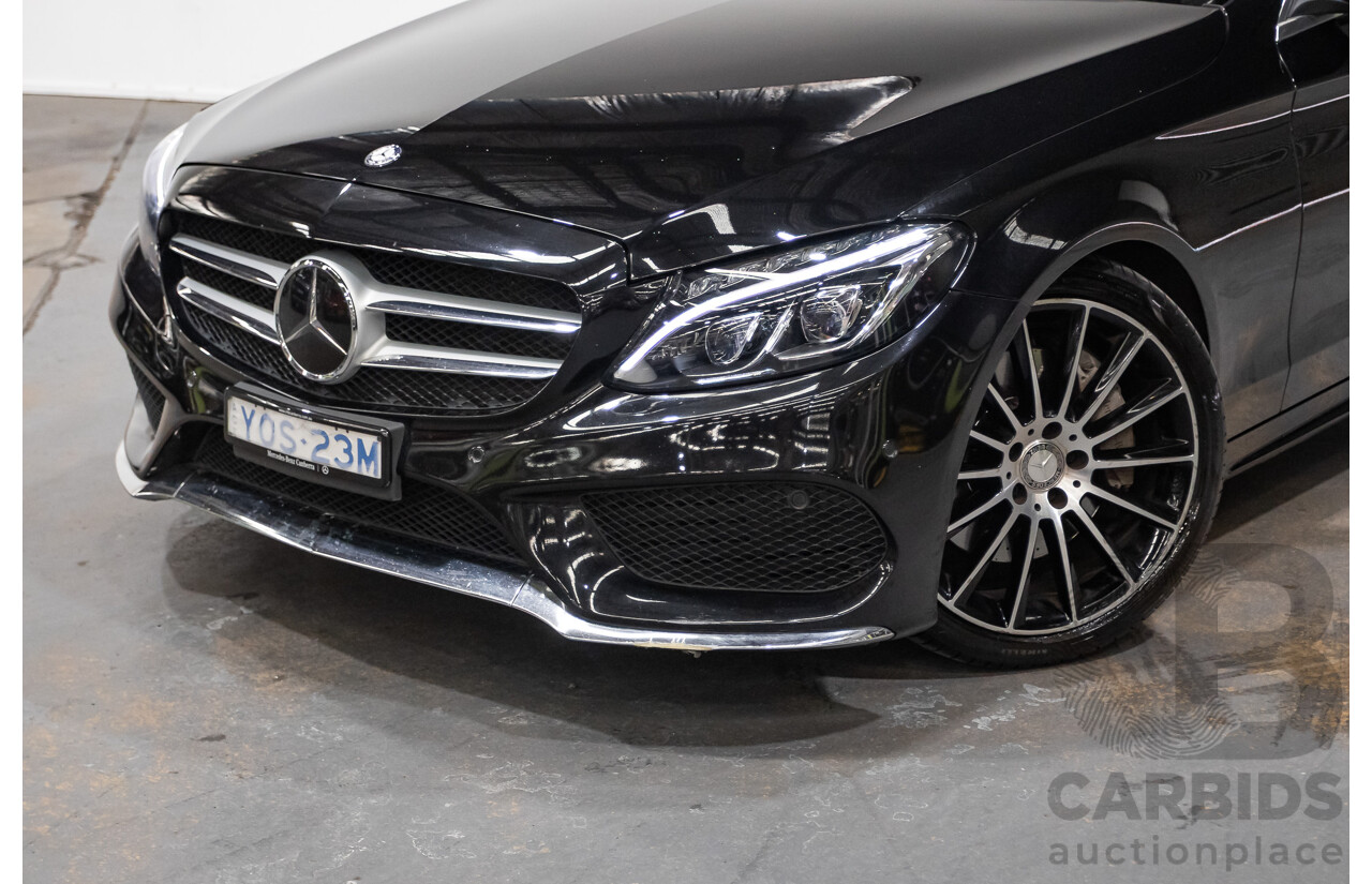 8/2015 Mercedes Benz C250 AMG Line W205 MY16 4d Sedan Obsidian Black Turbo 2.0L
