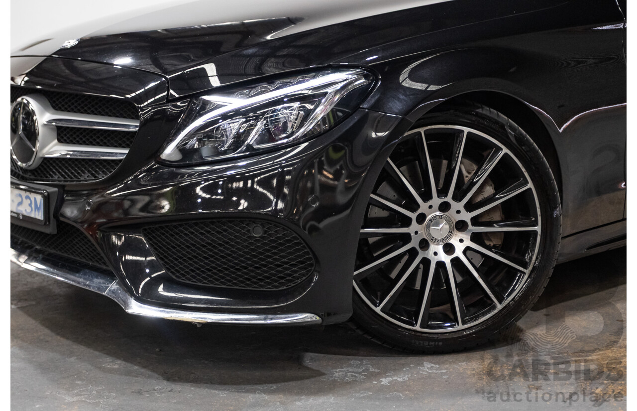 8/2015 Mercedes Benz C250 AMG Line W205 MY16 4d Sedan Obsidian Black Turbo 2.0L
