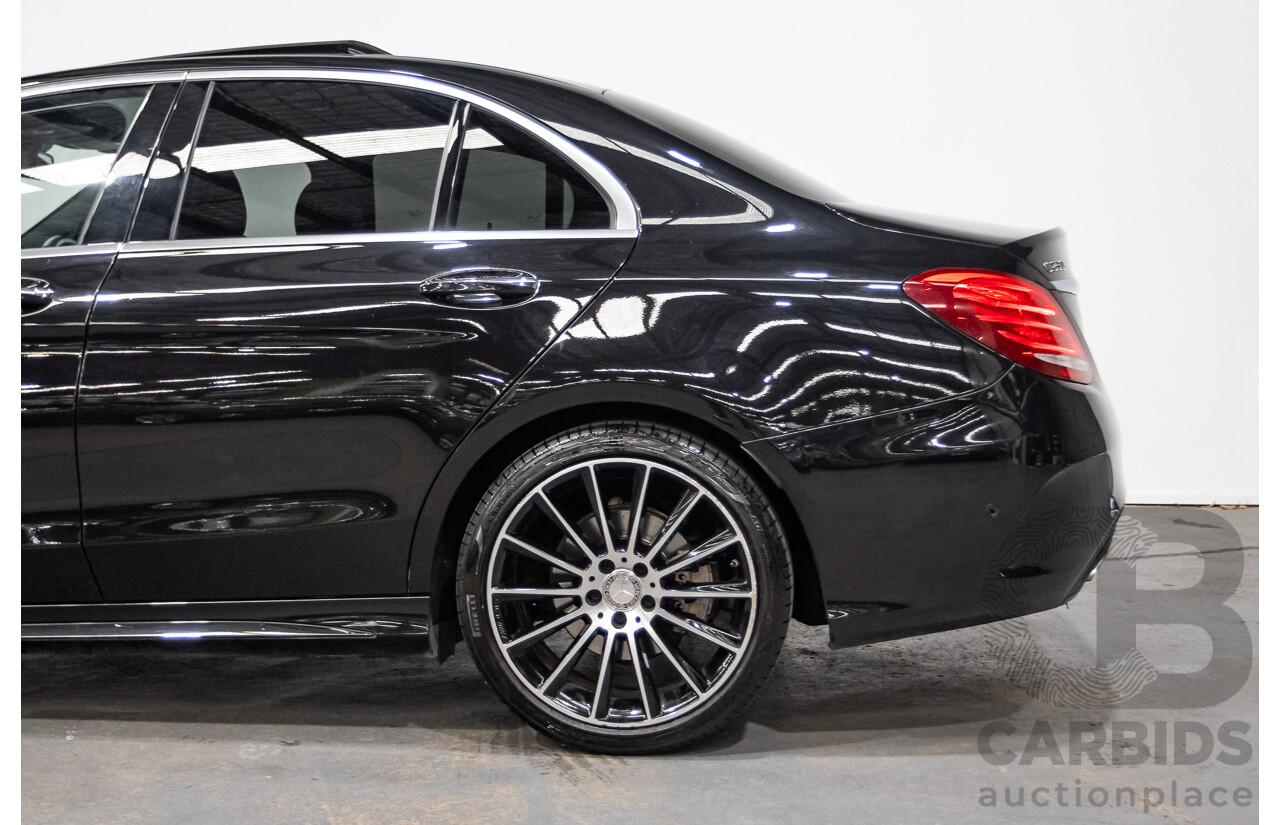8/2015 Mercedes Benz C250 AMG Line W205 MY16 4d Sedan Obsidian Black Turbo 2.0L
