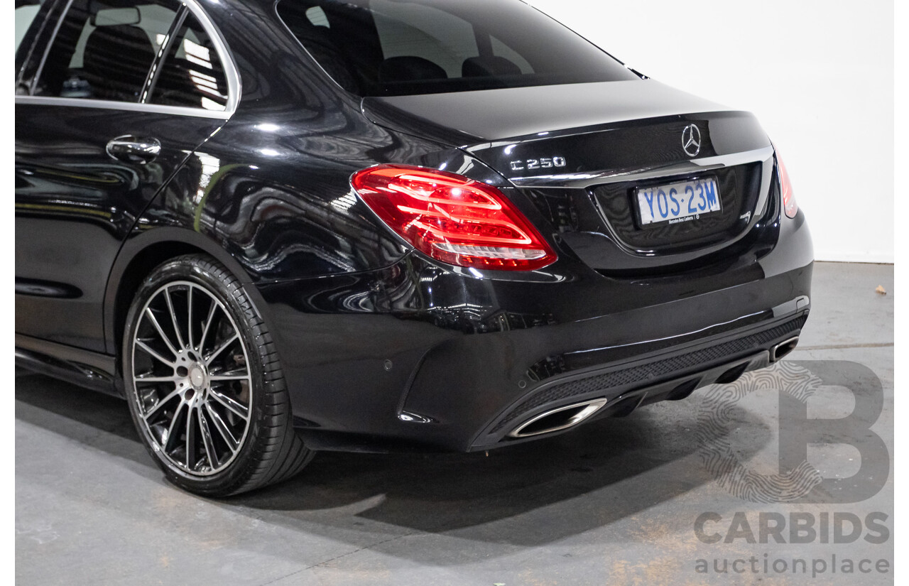 8/2015 Mercedes Benz C250 AMG Line W205 MY16 4d Sedan Obsidian Black Turbo 2.0L