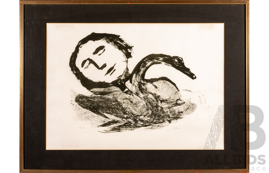 Sidney Nolan, (20th Century, Australian, 1917-1992), Leda and the Swan (1961), Lithograph on Wove, 64 x 85 cm (frame)