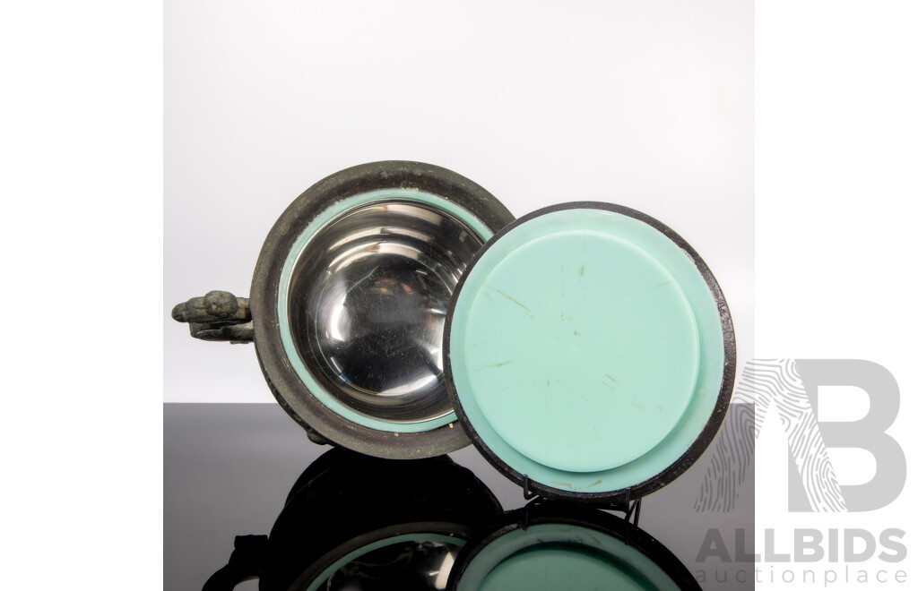 Metal Faux Regency Lined Ice Bucket