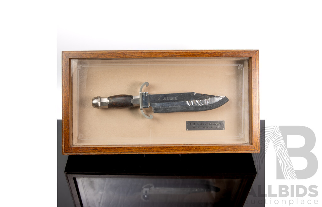 Jim Bowie Knife by Franklin Mint in Oak Case