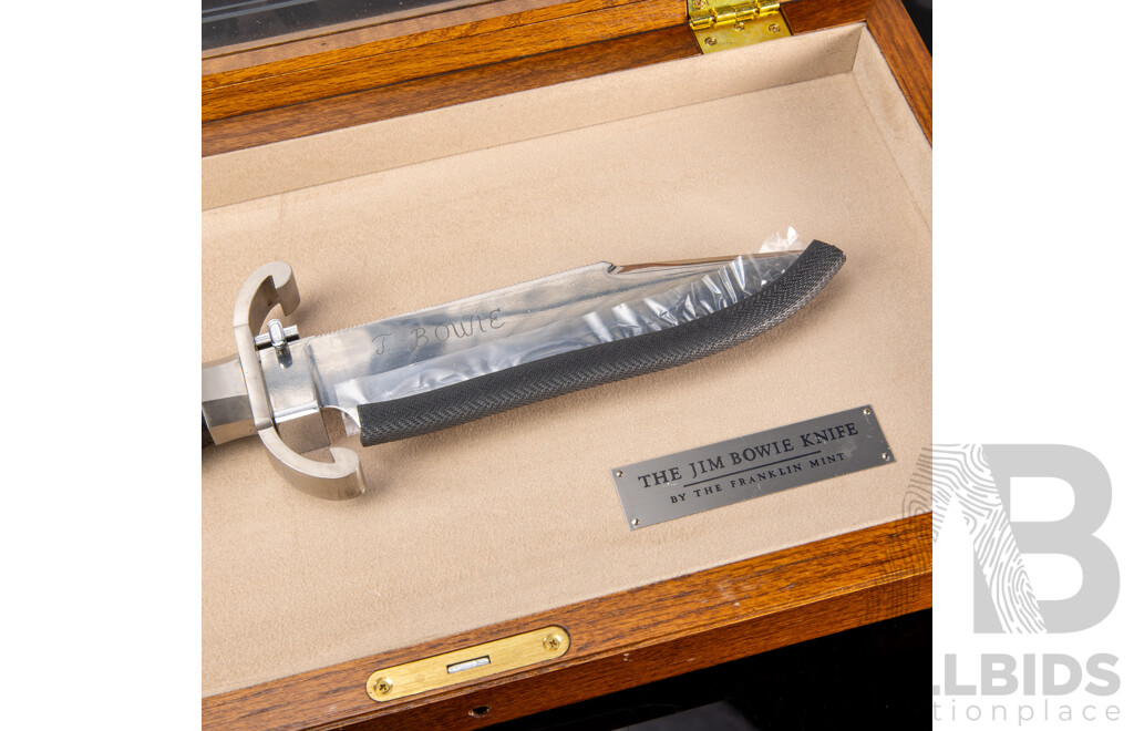 Jim Bowie Knife by Franklin Mint in Oak Case
