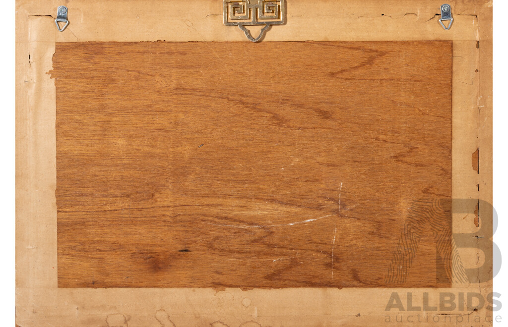 Artist Unknown, (20th Century, Chinese School), Lone Fisherman, Wonderful Vintage Natural Textile Shell & Sand Mixed Media, 34 x 49 cm (frame)