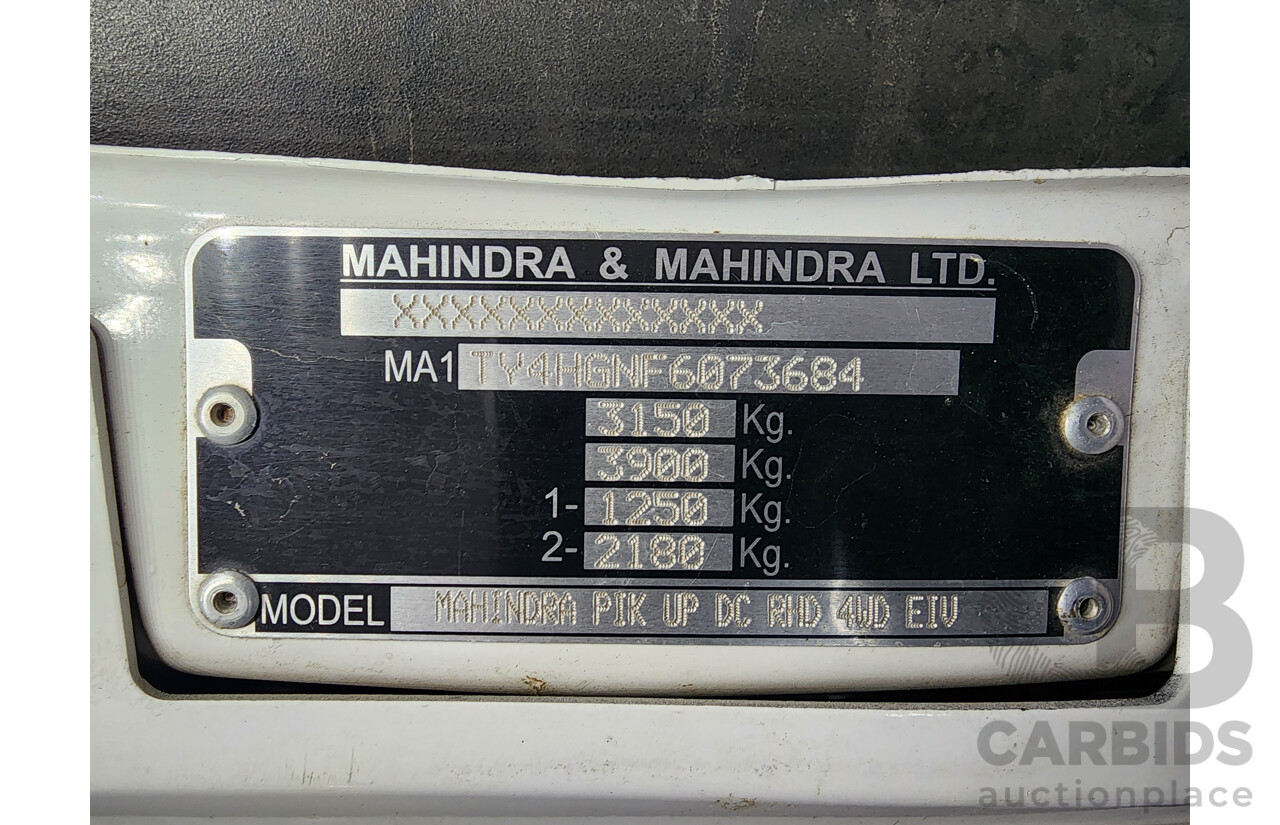 4/2015 Mahindra Pik-Up (4x4) S5 11 UPGRADE Double Cab Utility White 2.2L