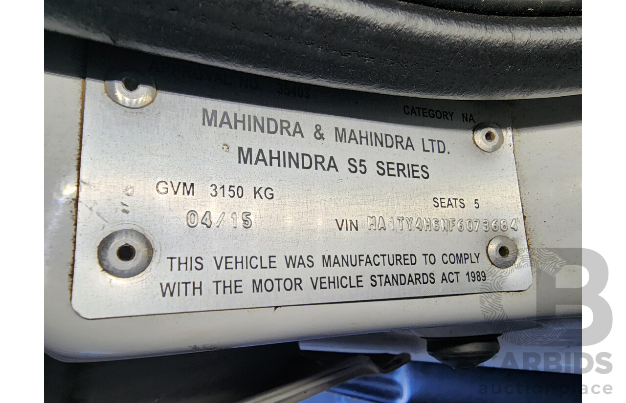 4/2015 Mahindra Pik-Up (4x4) S5 11 UPGRADE Double Cab Utility White 2.2L