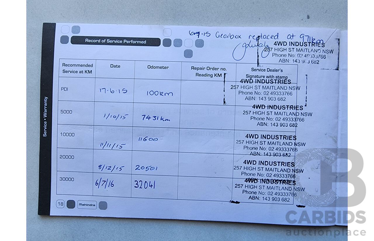 4/2015 Mahindra Pik-Up (4x4) S5 11 UPGRADE Double Cab Utility White 2.2L