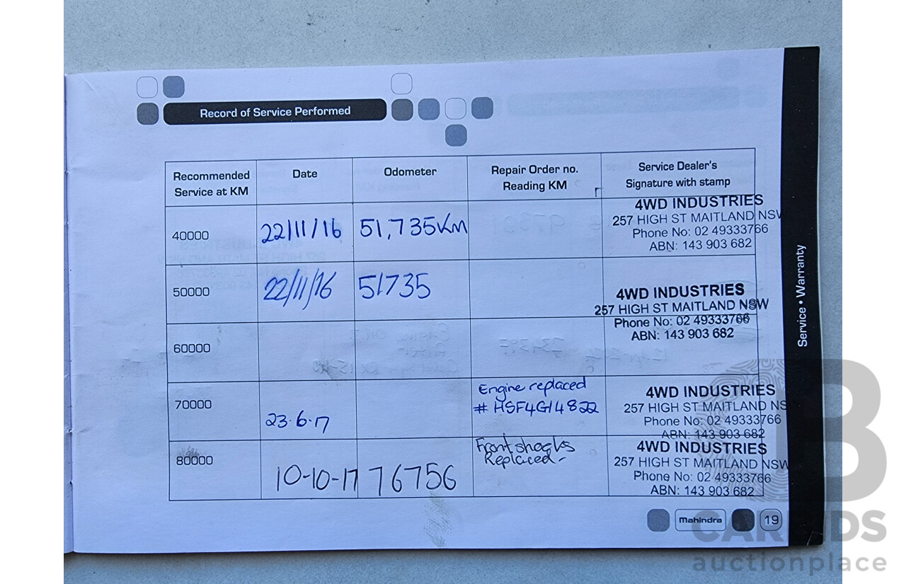 4/2015 Mahindra Pik-Up (4x4) S5 11 UPGRADE Double Cab Utility White 2.2L