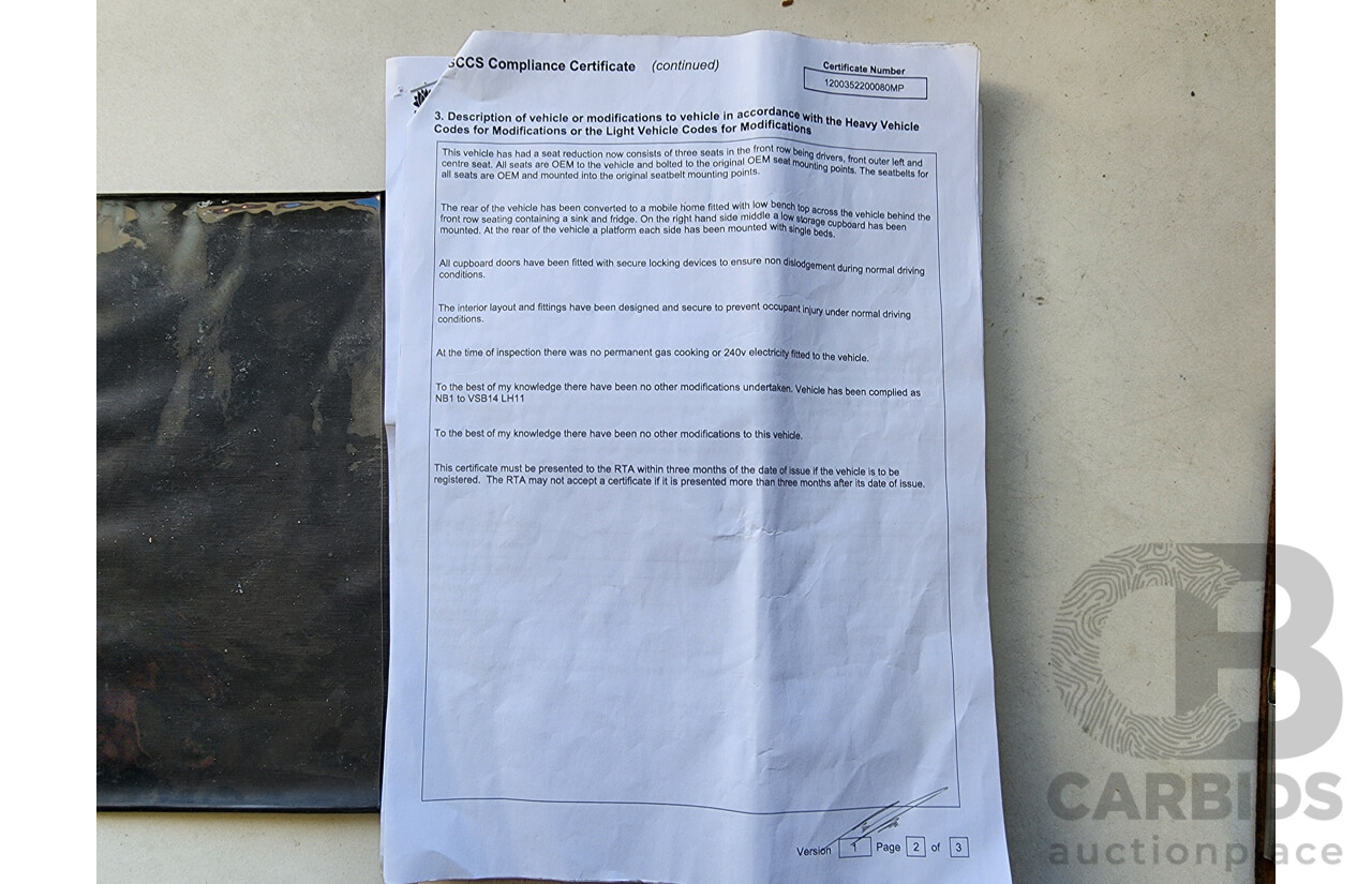 5/1998 Toyota Hiace Commuter RZH125R Bus White 2.4L