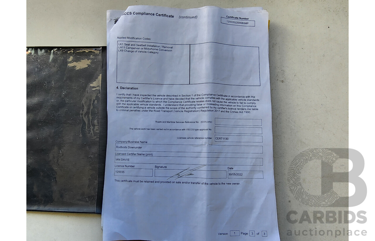 5/1998 Toyota Hiace Commuter RZH125R Bus White 2.4L