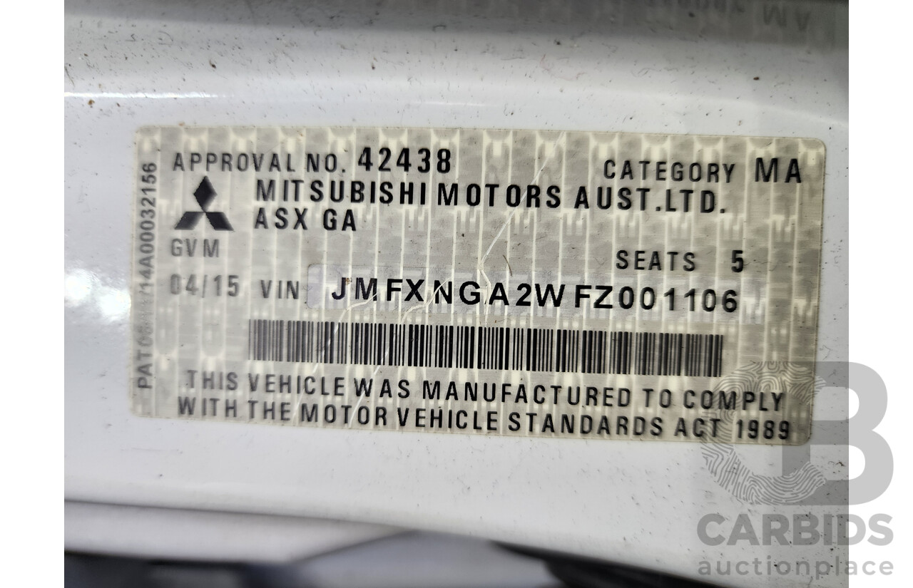 4/2015 Mitsubishi ASX LS (2wd) XB MY15 4d Wagon White 2.0L