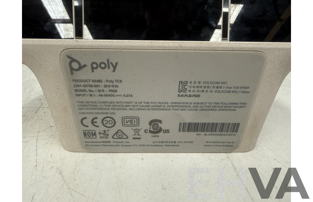 7x Poly TC8 Touch Panels Just Mini - Lot 1641069 | EHVA