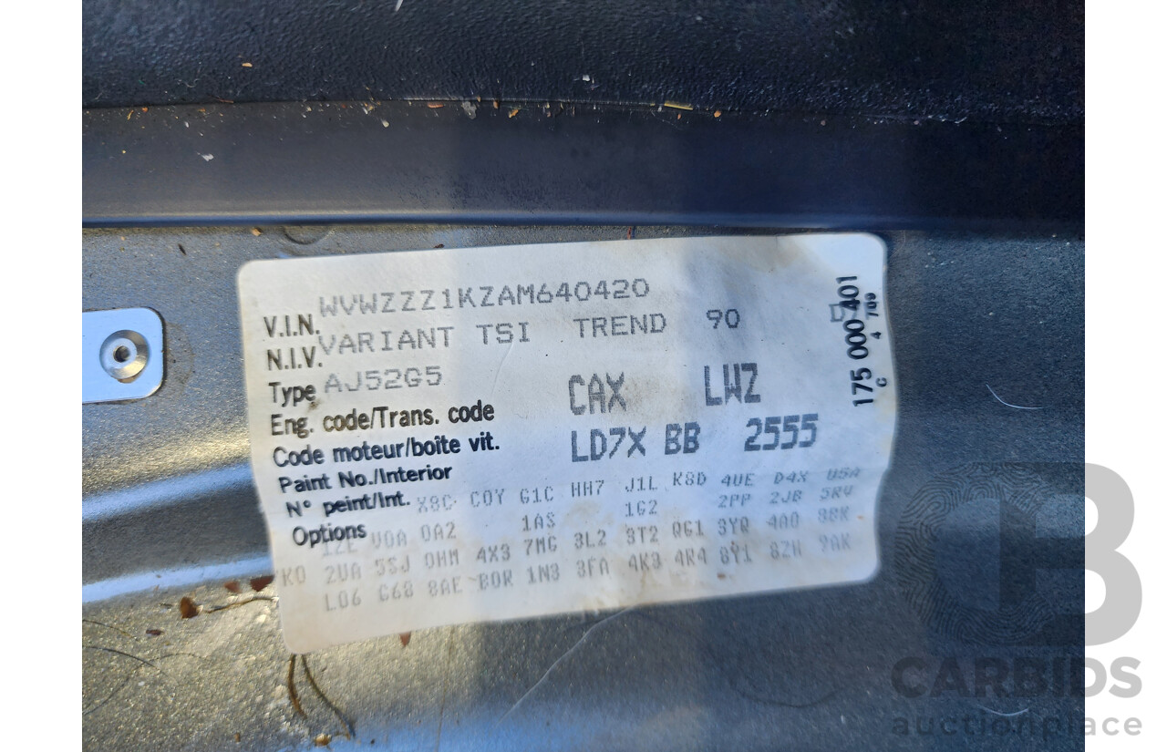 2/2010 Volkswagen Golf 90 TSI Trendline 1K MY10 4d Wagon Grey 1.4L