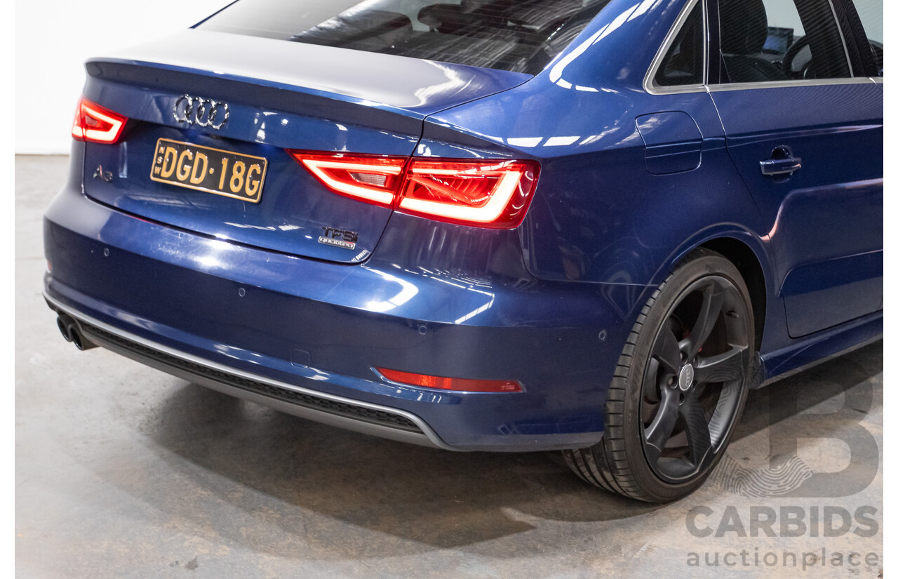 09/2015 Audi A3 1.8 TFSI Ambition Quattro S-Line Pack (AWD) 8V MY16 4D Sedan Scuba Blue Metallic Turbo 1.8L