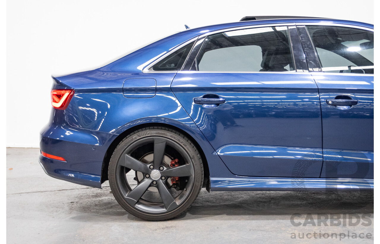 09/2015 Audi A3 1.8 TFSI Ambition Quattro S-Line Pack (AWD) 8V MY16 4D Sedan Scuba Blue Metallic Turbo 1.8L