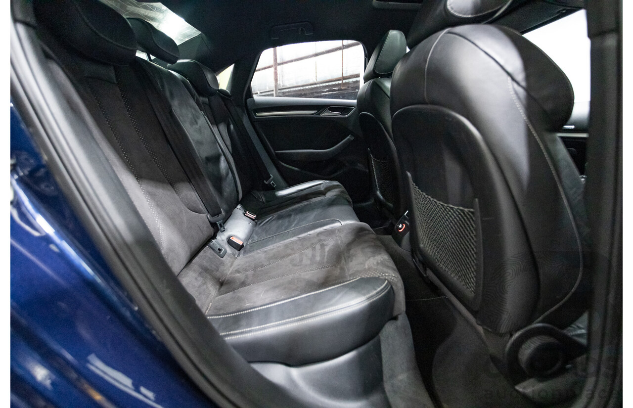 09/2015 Audi A3 1.8 TFSI Ambition Quattro S-Line Pack (AWD) 8V MY16 4D Sedan Scuba Blue Metallic Turbo 1.8L