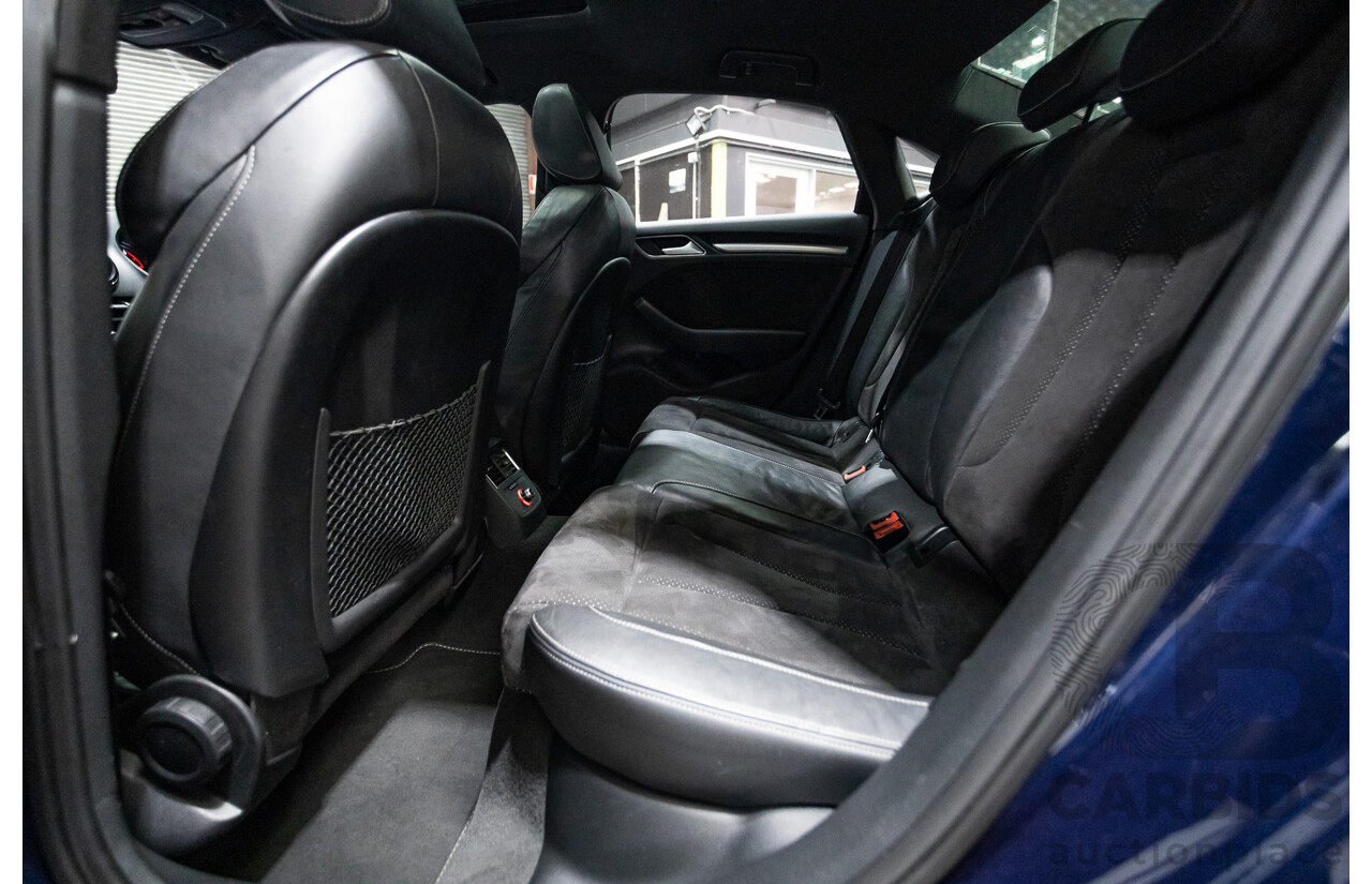09/2015 Audi A3 1.8 TFSI Ambition Quattro S-Line Pack (AWD) 8V MY16 4D Sedan Scuba Blue Metallic Turbo 1.8L