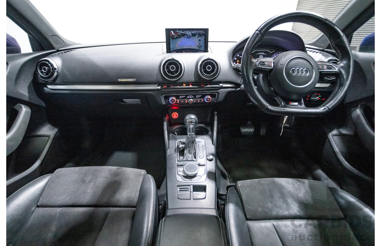 09/2015 Audi A3 1.8 TFSI Ambition Quattro S-Line Pack (AWD) 8V MY16 4D Sedan Scuba Blue Metallic Turbo 1.8L